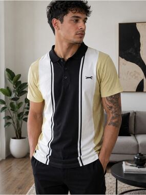 Reason Men's Vertical Stripe Polo Shirt NWT Medium